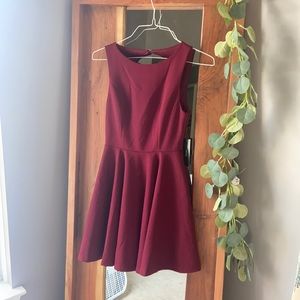 Lulu’s burgundy wine skater dress NWT size Small